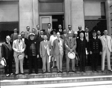 Durham Dignitaries in front of City Hall, 1920s